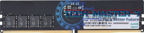 Pamięć APACER (DIMM/DDR5/16 GB/4800MHz/1.1V/40CL/SINGLE)