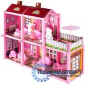 Domek dla lalek Villa lalka mebelki zestaw różowy 44cm