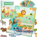 Książeczka magnetyczna układanka puzzle na magnes zwierzęta safari 47el.