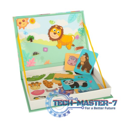 Książeczka magnetyczna układanka puzzle na magnes zwierzęta safari 47el. Książeczka magnetyczna układanka puzzle na magnes zwierzęta safari 47el.