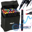 Markery dwustronne alkoholowe w etui 48 sztuk