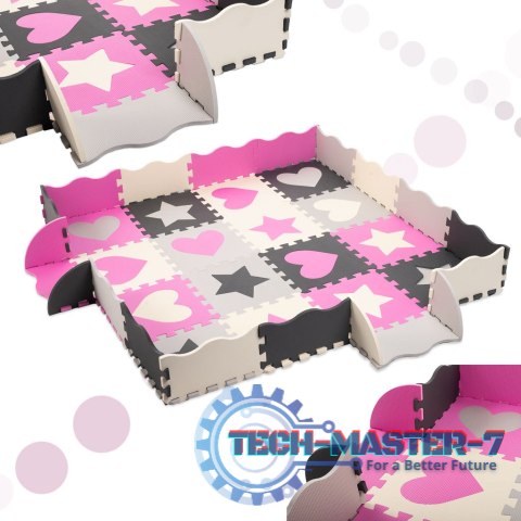 Mata edukacyjna piankowa puzzle różowa 143 x 143 cm 36 elementów Mata edukacyjna piankowa puzzle różowa 143 x 143 cm 36 elementów