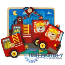 Puzzle drewniane sorter układanka straż pożarna