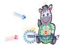 Tarcza Dart z rzutkami piłkami na rzep celowanie rzut do celu zebra