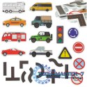 Zabawka do kąpieli wanny wodna dla dzieci naklejki piankowe autka ulica puzzle 23 el.