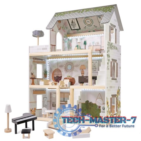 Domek dla lalek drewniany LULILO FLORO boho LED 78cm Domek dla lalek drewniany LULILO FLORO boho LED 78cm