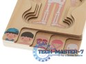 Puzzle drewniane warstwowe budowa ciała montessori chłopiec