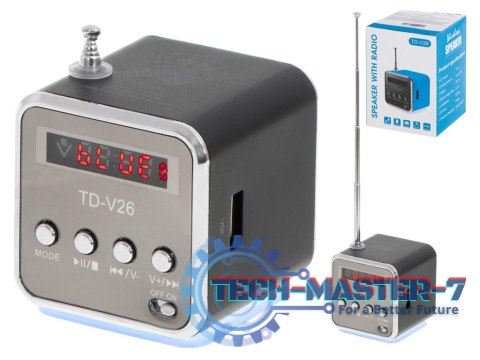 Radio akumulatorowe przenośne głośnik Bluetooth LCD TD-V26