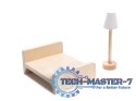 Domek dla lalek drewniany MDF mebelki 78cm czarny LED