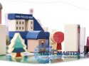 Klocki drewniane edukacyjne miasto puzzle 135el.