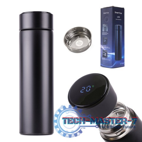 Kubek bidon termiczny termos smart LED 500ml czarny Kubek bidon termiczny termos smart LED 500ml czarny