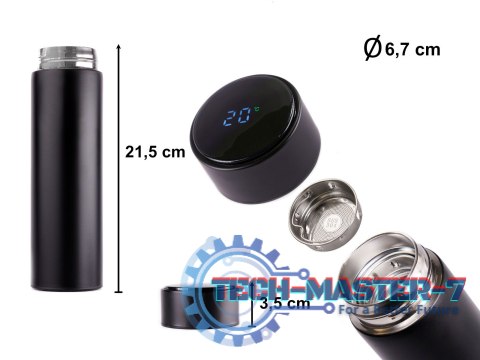 Kubek bidon termiczny termos smart LED 500ml czarny Kubek bidon termiczny termos smart LED 500ml czarny