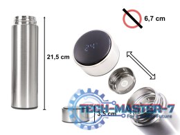 Kubek bidon termiczny termos smart LED 500ml srebrny
