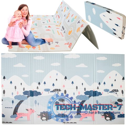 Mata edukacyjna dwustronna składana ulica las 177 x 198 x 1 cm Mata edukacyjna dwustronna składana ulica las 177 x 198 x 1 cm