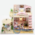 Domek dla lalek drewniany model do złożenia LED 19,5cm