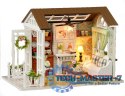 Domek dla lalek drewniany salon model do złożenia LED 8008-A 20,6cm