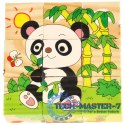 Klocki drewniane edukacyjne puzzle układanka kostki Safari 6w1 9el.