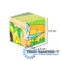 Klocki drewniane edukacyjne puzzle układanka kostki Safari 6w1 9el.