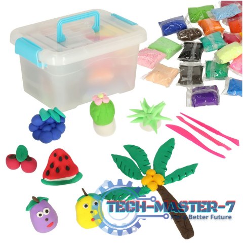 Magiczna piankolina masa plastyczna plastelina zestaw XL 24 kol BOX