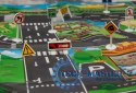 Mata edukacyjna do zabawy miasto ulica + znaki drogowe wodoodporna kolorowa 130x100cm