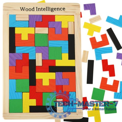 Puzzle drewniane układanka tetris klocki 40el. Puzzle drewniane układanka tetris klocki 40el.