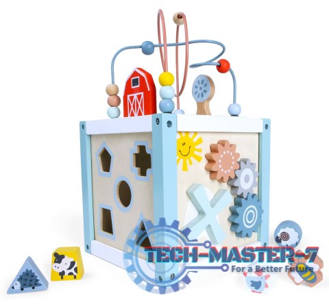 Drewniana kostka edukacyjna sorter +klocki ECOTOYS ECOTOYS Drewniana kostka edukacyjna sorter +klocki ECOTOYS ECOTOYS
