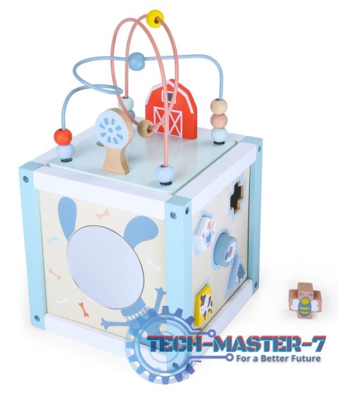 Drewniana kostka edukacyjna sorter +klocki ECOTOYS ECOTOYS Drewniana kostka edukacyjna sorter +klocki ECOTOYS ECOTOYS