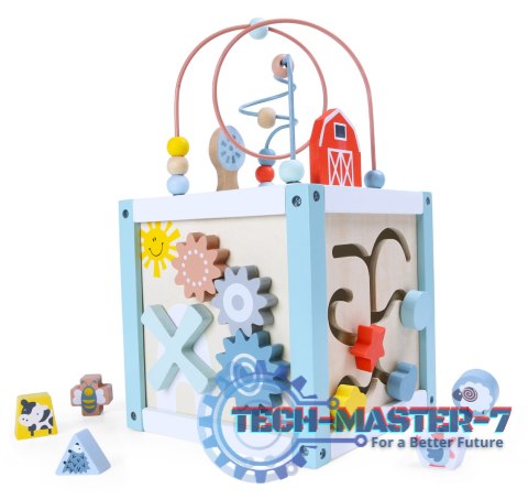 Drewniana kostka edukacyjna sorter +klocki ECOTOYS ECOTOYS Drewniana kostka edukacyjna sorter +klocki ECOTOYS ECOTOYS
