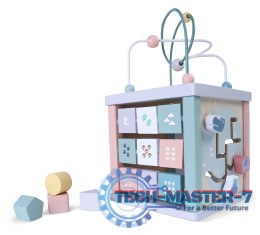 Drewniana kostka edukacyjna, sorter, mula, zegar ECOTOYS ECOTOYS