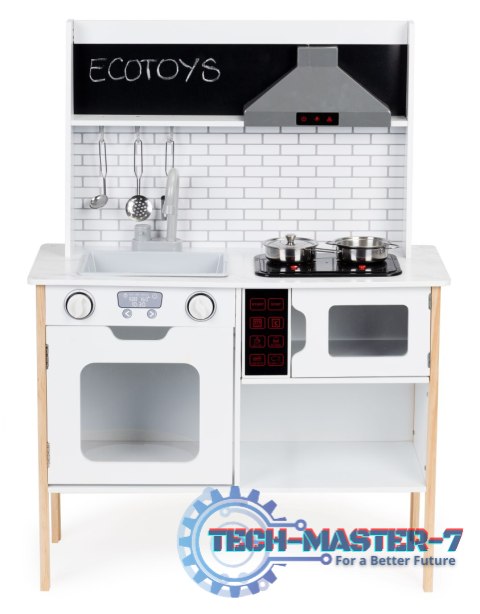 Drewniana kuchnia dla dzieci + dźwięki światełka ECOTOYS ECOTOYS Drewniana kuchnia dla dzieci + dźwięki światełka ECOTOYS ECOTOYS