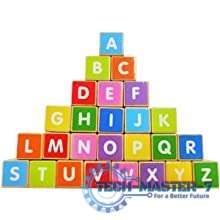 Drewniany pociąg duże klocki edukacyjne alfabet ECOTOYS ECOTOYS Drewniany pociąg duże klocki edukacyjne alfabet ECOTOYS ECOTOYS