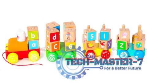 Drewniany pociąg duże klocki edukacyjne alfabet ECOTOYS ECOTOYS Drewniany pociąg duże klocki edukacyjne alfabet ECOTOYS ECOTOYS