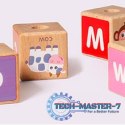 Drewniany pociąg duże klocki edukacyjne alfabet ECOTOYS ECOTOYS