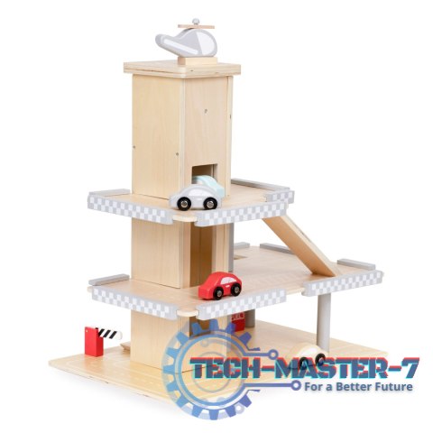 Duży drewniany tor garaż parking z windą + autka ECOTOYS ECOTOYS Duży drewniany tor garaż parking z windą + autka ECOTOYS ECOTOYS