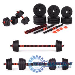 Hantle regulowane 2 x 10kg sztanga zestaw 20kg gryf ModernHome