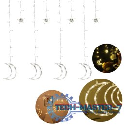 Lampki księżyce gwiazdki świąteczne światełka kurtyna 96LED MULTISTORE