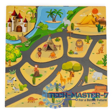 Mata piankowa dla dzieci puzzle safari 9el 93x93cm ECOTOYS ECOTOYS Mata piankowa dla dzieci puzzle safari 9el 93x93cm ECOTOYS ECOTOYS