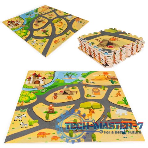 Mata piankowa dla dzieci puzzle safari 9el 93x93cm ECOTOYS ECOTOYS Mata piankowa dla dzieci puzzle safari 9el 93x93cm ECOTOYS ECOTOYS