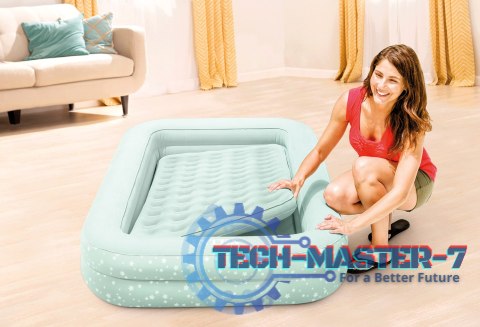 Materac dmuchany z bandami głębokie łóżko dla dziecka + pompka INTEX 66810 INTEX Materac dmuchany z bandami głębokie łóżko dla dziecka + pompka INTEX 66810 INTEX