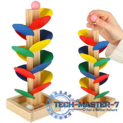Drzewko edukacyjne klocki drewniane tor kulkowy Kulodrom Montessori Drzewko edukacyjne klocki drewniane tor kulkowy Kulodrom Montessori