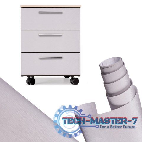 Folia okleina rolka aluminium imitująca stal metalic szczotkowana srebrna 1,52x30m