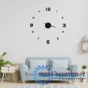 Zegar ścienny do salonu kuchni DIY naklejany nowoczesny 3D czarny 4 duże cyfry