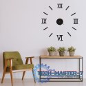 Zegar Ścienny naklejany DIY regulowany czarny cyfry rzymskie 130cm