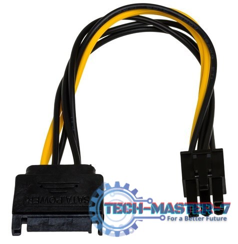Kabel zasilający AKYGA SATA (wtyk) - PCI-E 6-pin (gniazdo) 0.15m. AK-CA-30