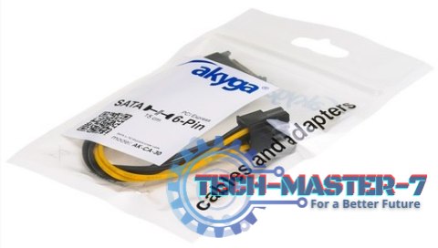 Kabel zasilający AKYGA SATA (wtyk) - PCI-E 6-pin (gniazdo) 0.15m. AK-CA-30 Kabel zasilający AKYGA SATA (wtyk) - PCI-E 6-pin (gniazdo) 0.15m. AK-CA-30