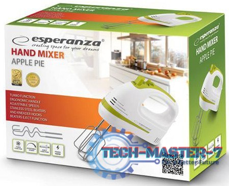 Mikser ręczny ESPERANZA EKM011 (400W / Biało-zielony) Mikser ręczny ESPERANZA EKM011 (400W / Biało-zielony)