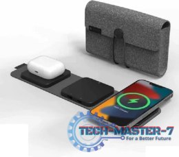 Mophie travel charger - ładowarka do 3 urządzeń wspierająca ładowanie MagSafe (black)