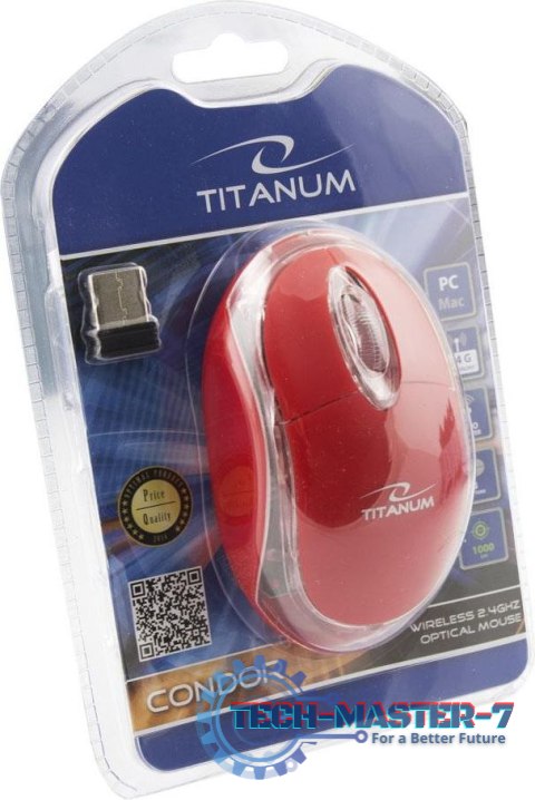 Mysz Bezprzewodowa TITANUM Condor 3D Czerwony Mysz Bezprzewodowa TITANUM Condor 3D Czerwony