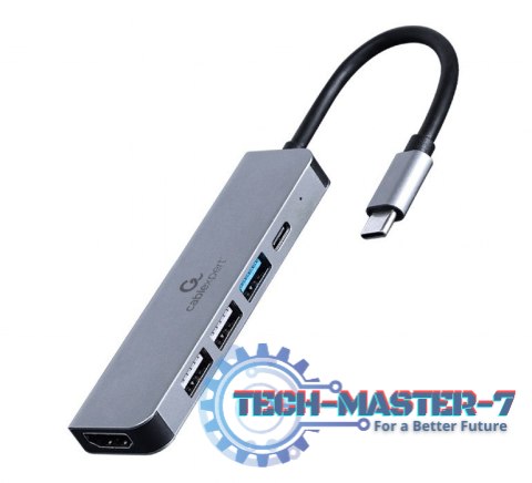 Adapter GEMBIRD A-CM-COMBO5-03 USB-C - 3x USB-A + HDMI