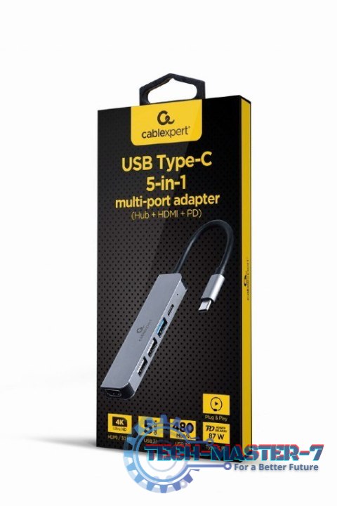 Adapter GEMBIRD A-CM-COMBO5-03 USB-C - 3x USB-A + HDMI Adapter GEMBIRD A-CM-COMBO5-03 USB-C - 3x USB-A + HDMI